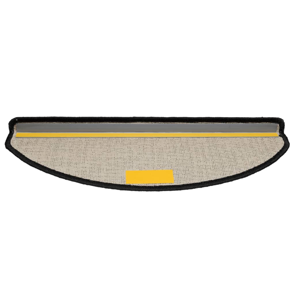 Tappetini per scale 15 pz 65x21x4 cm Nero Semicircolari Grandi