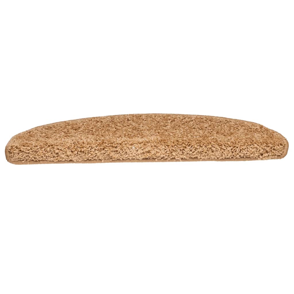 Tappetini per scale 15 pz 65x21x4 cm Beige Semicircolari Grandi