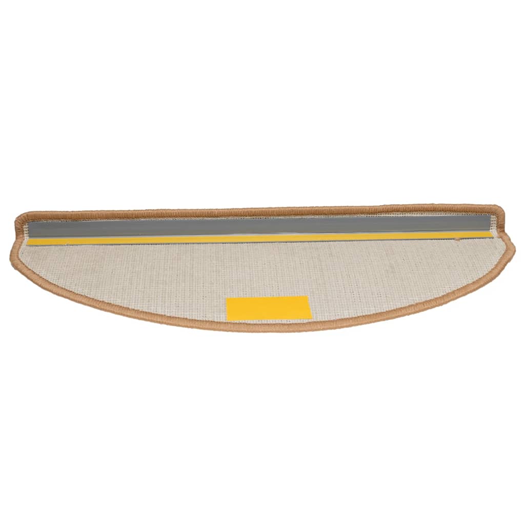 Tappetini per scale 15 pz 65x21x4 cm Beige Semicircolari Grandi