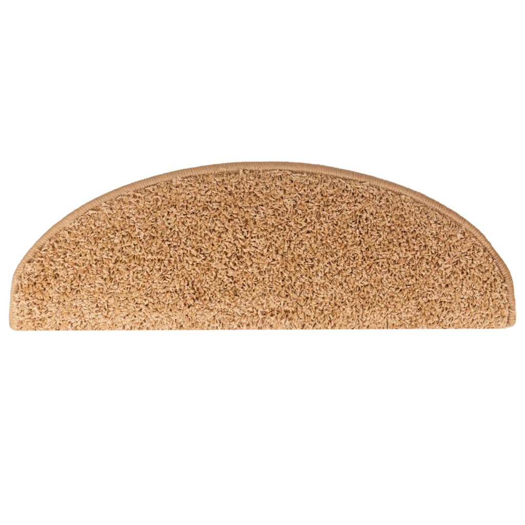 Tappetini per scale 15 pz 65x21x4 cm Beige Semicircolari Grandi