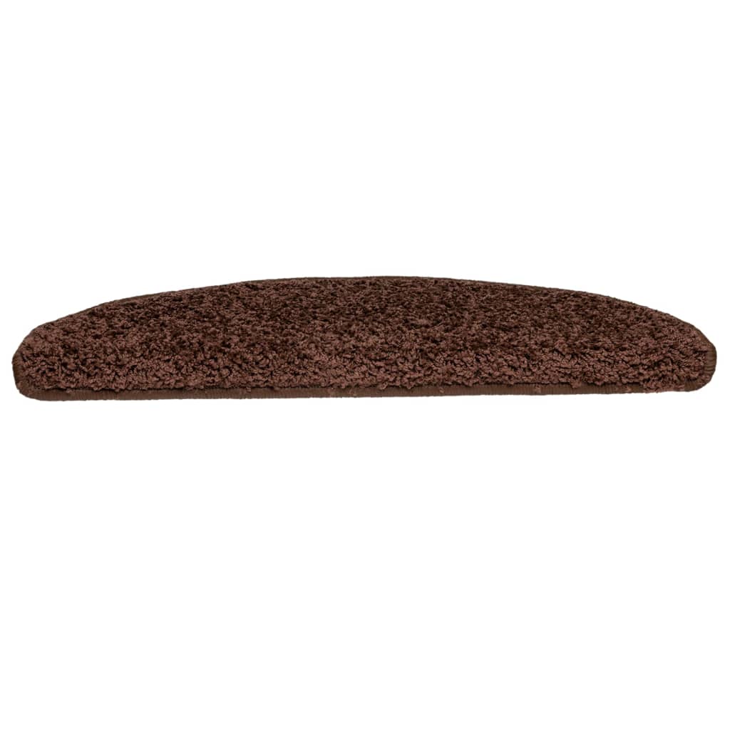 Tappetini per scale 15 pz 65x21x4 cm Marrone Semicircolari Grandi