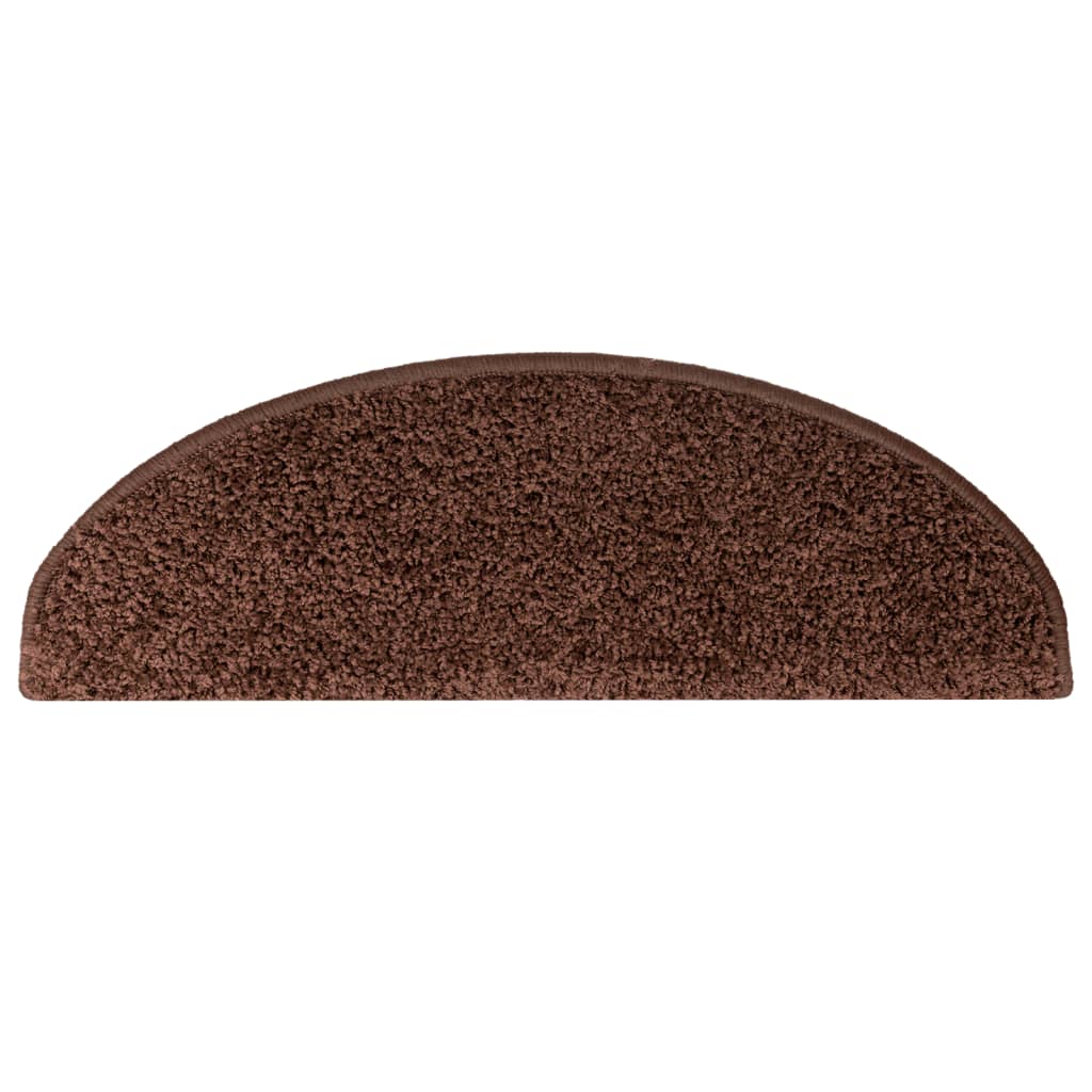 Tappetini per scale 15 pz 65x21x4 cm Marrone Semicircolari Grandi