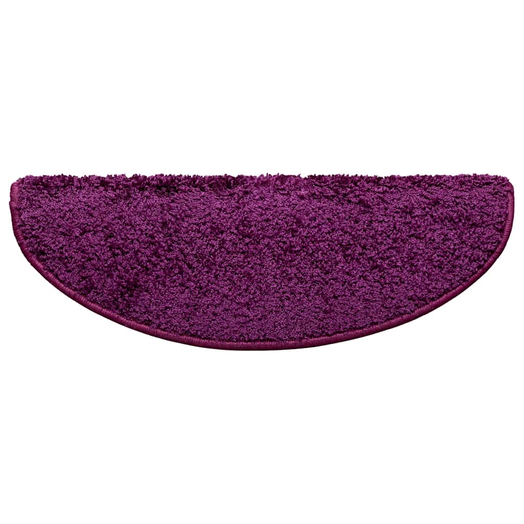 Tappetini per scale 15 pz 65x21x4 cm Viola Semicircolari Grandi