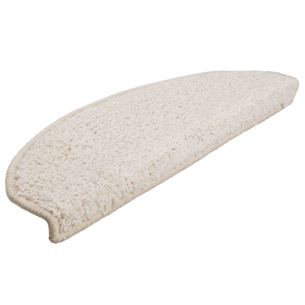 Tappetini per scale 15 pz 65x21x4 cm Bianco Semicircolari Grandi