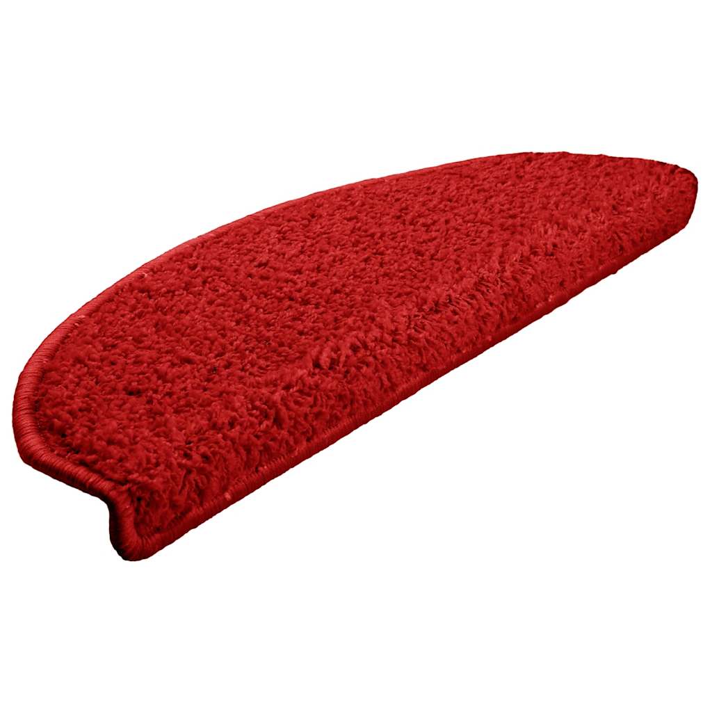 Tappetini per scale 15 pz 65x21x4 cm rossi semicircolari grandi