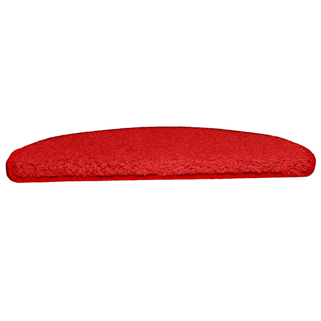 Tappetini per scale 15 pz 65x21x4 cm rossi semicircolari grandi