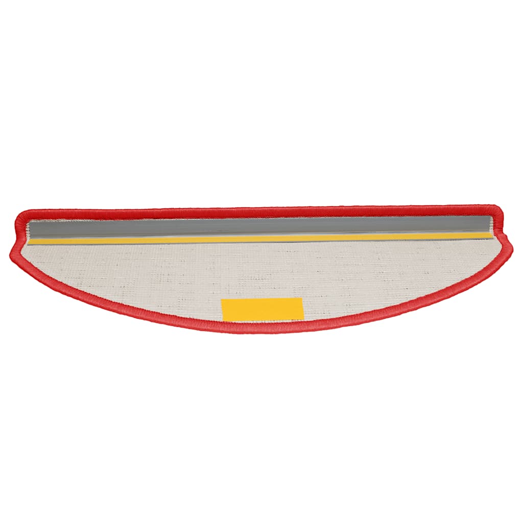 Tappetini per scale 15 pz 65x21x4 cm rossi semicircolari grandi