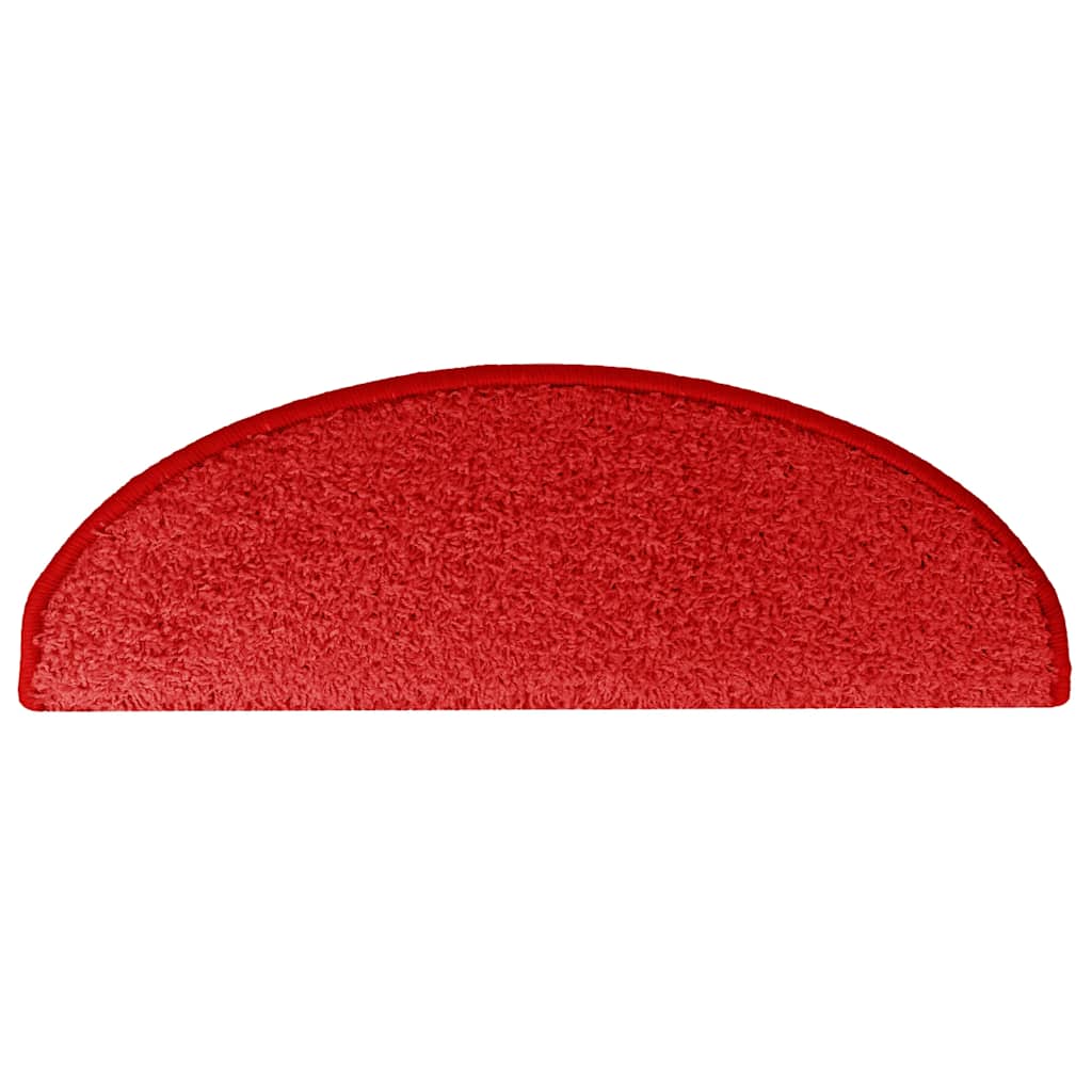 Tappetini per scale 15 pz 65x21x4 cm rossi semicircolari grandi
