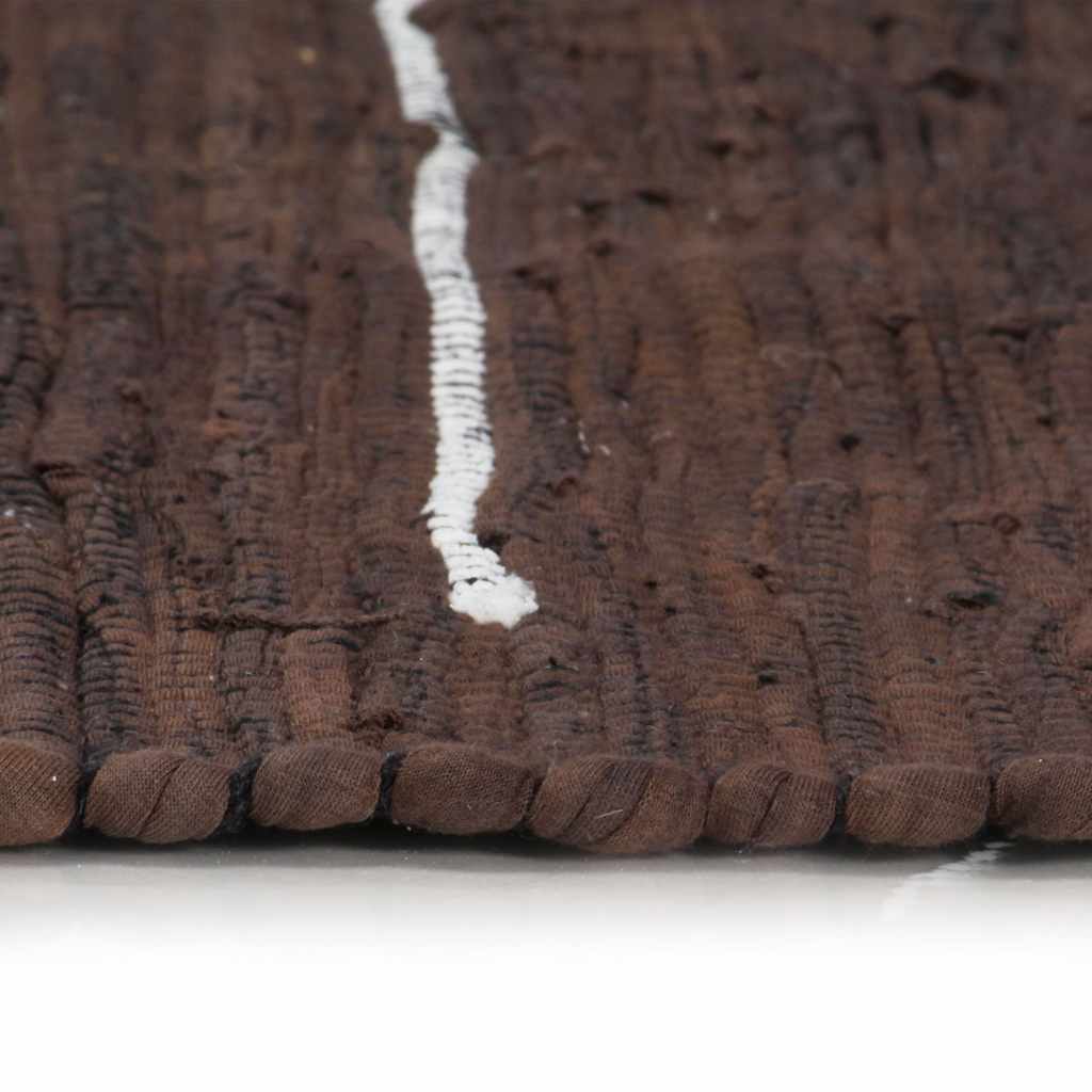 Tappeto Chindi Tessuto a Mano in Cotone 160x230 cm Marrone
