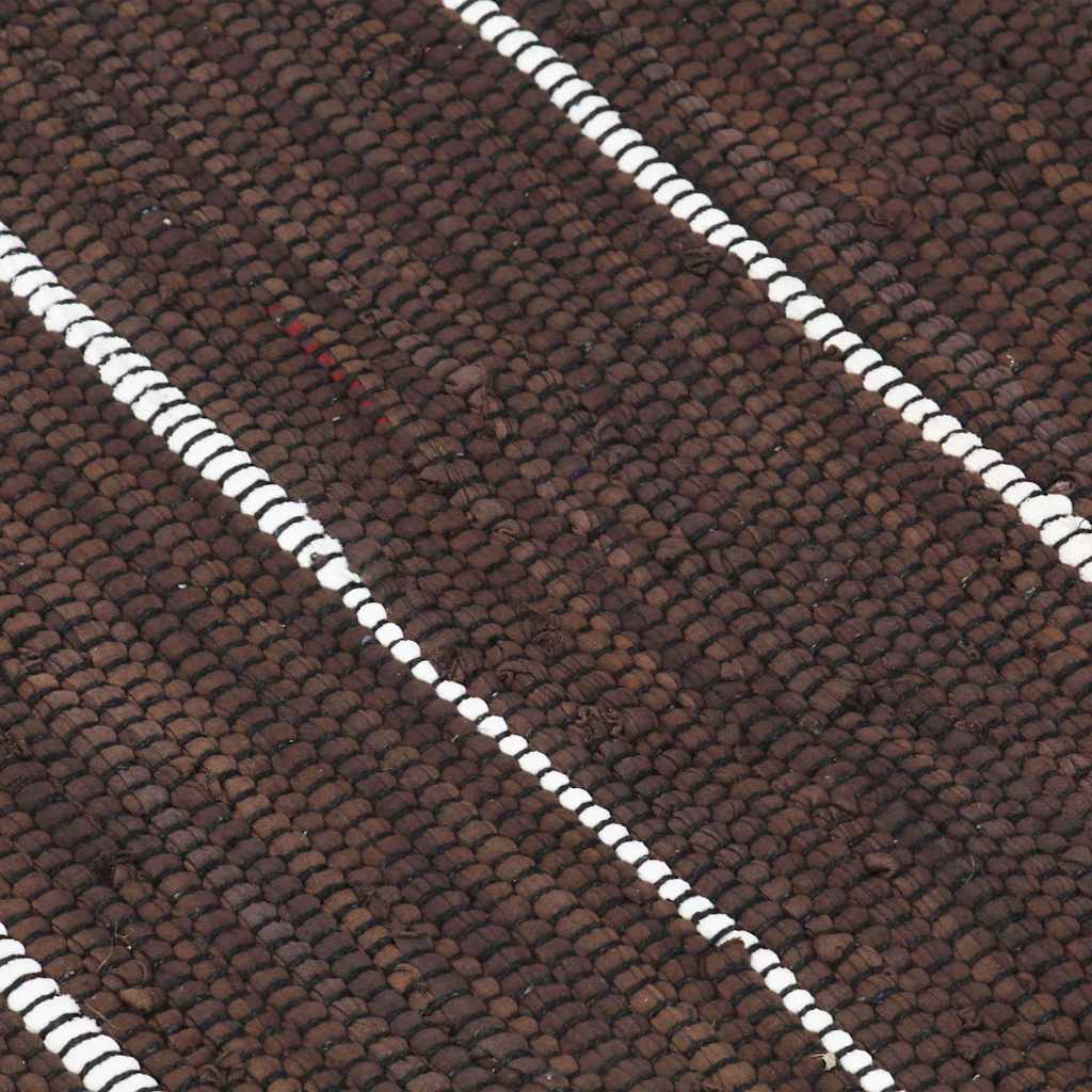 Tappeto Chindi Tessuto a Mano in Cotone 160x230 cm Marrone