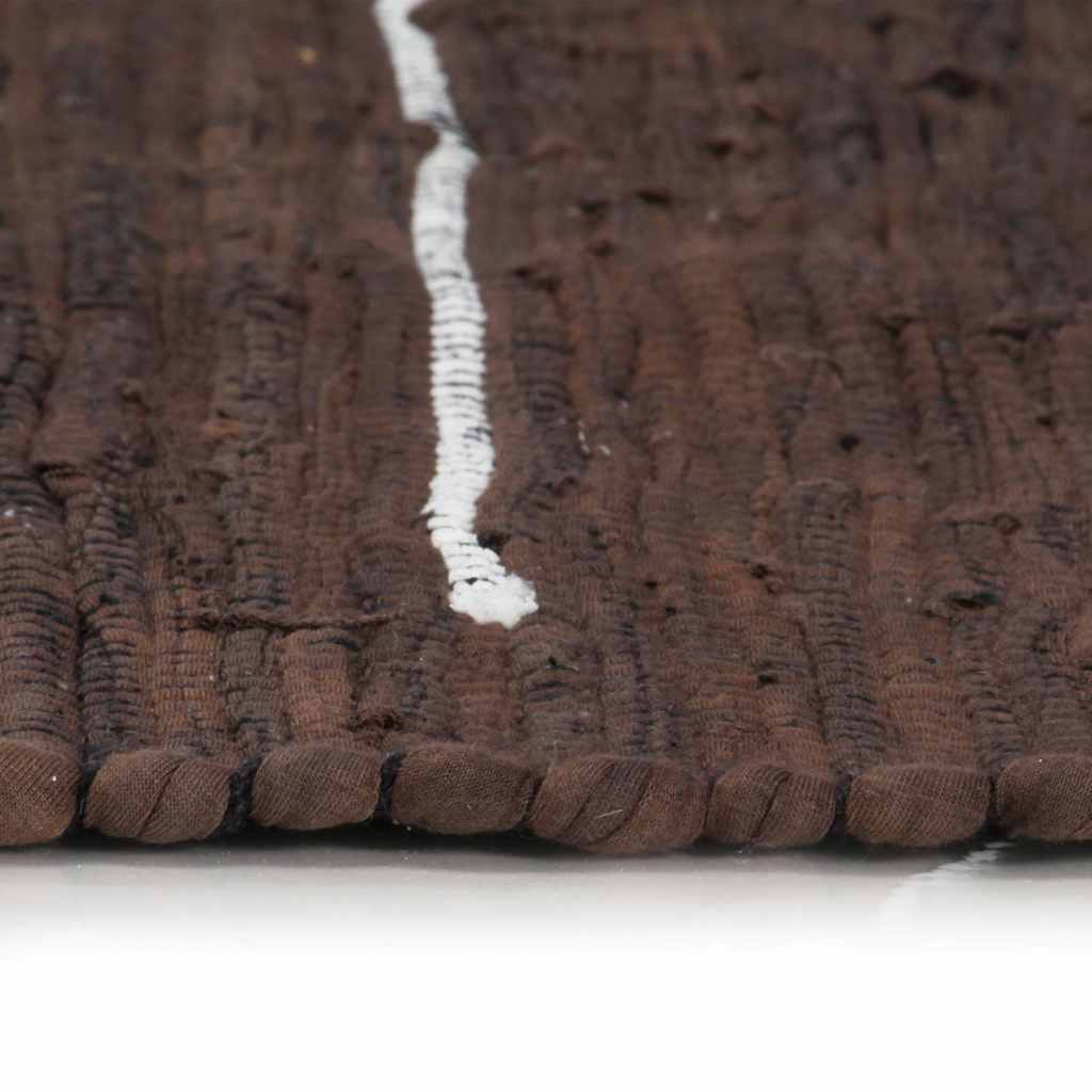 Tappeto Chindi Tessuto a Mano in Cotone 200x290 cm Marrone