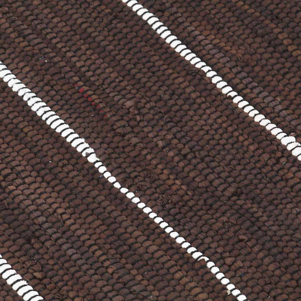Tappeto Chindi Tessuto a Mano in Cotone 200x290 cm Marrone