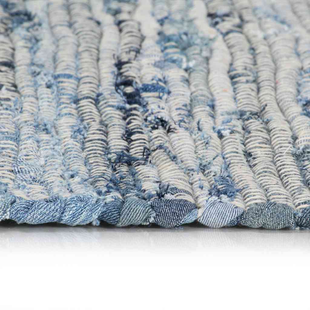 Tappeto Chindi Tessuto a Mano in Denim 200x290 cm Blu