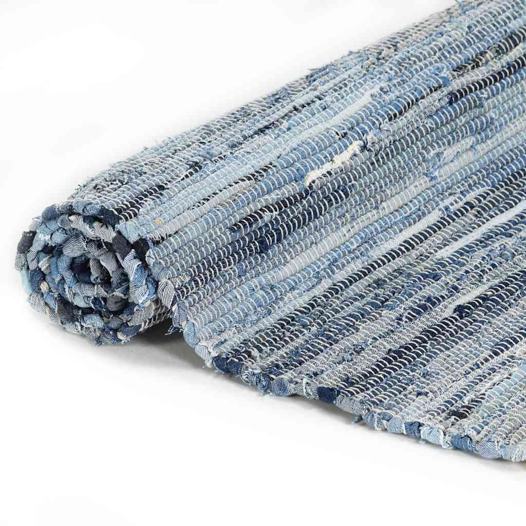 Tappeto Chindi Tessuto a Mano in Denim 200x290 cm Blu