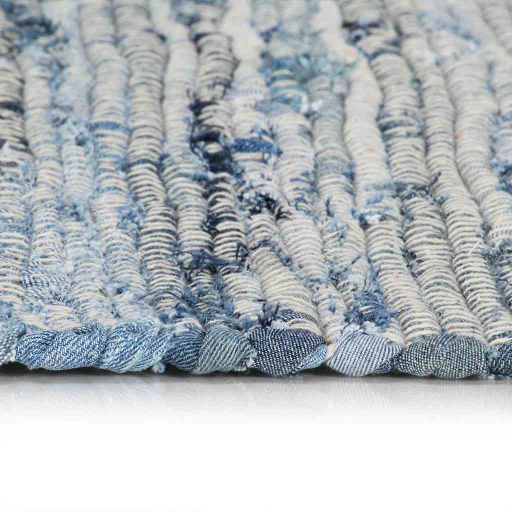 Tappeto Chindi Tessuto a Mano in Denim 200x290 cm Blu