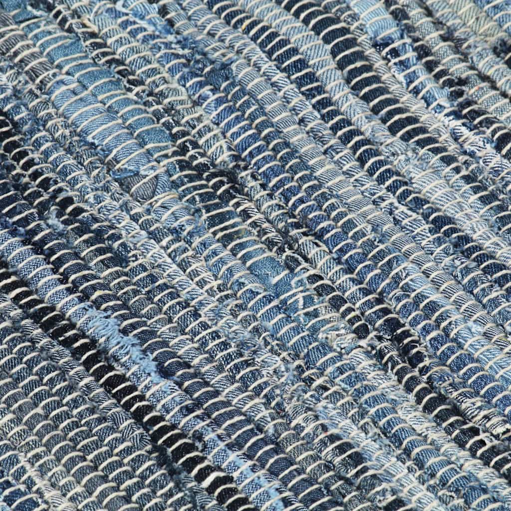 Tappeto Chindi Tessuto a Mano in Denim 200x290 cm Blu