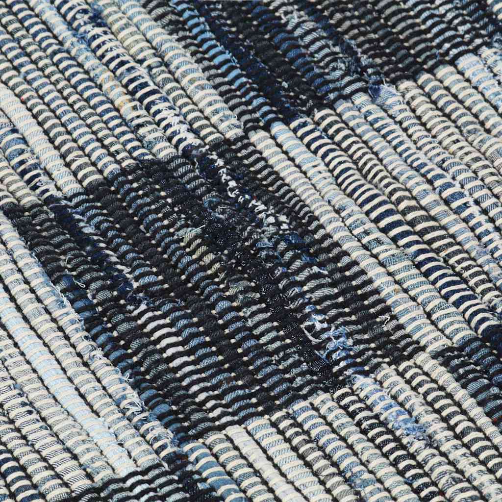 Tappeto Chindi Tessuto a Mano in Denim 120x170 cm Blu