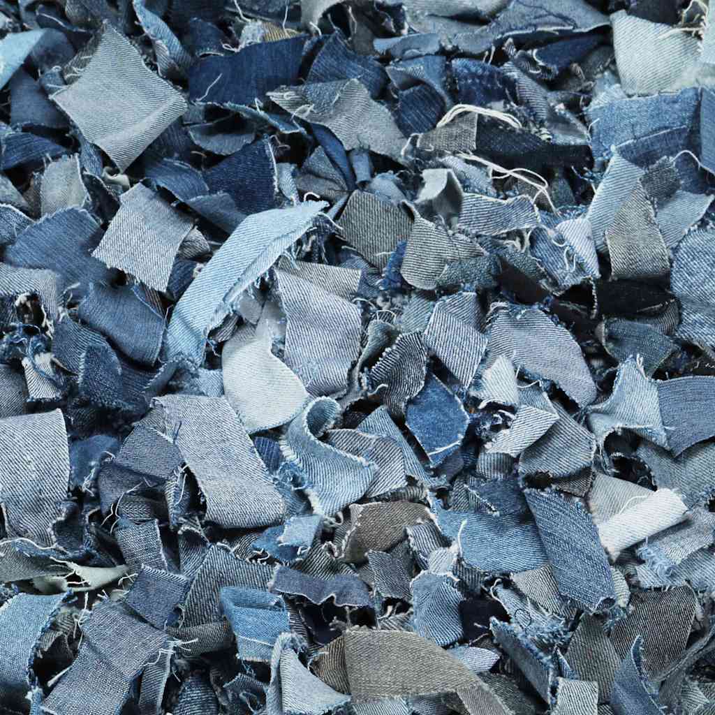 Tappeto Shaggy a Pelo Lungo in Denim 120x170 cm Blu