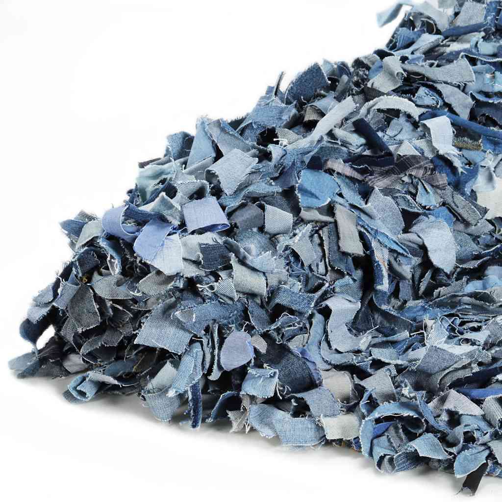 Tappeto Shaggy a Pelo Lungo in Denim 190x280 cm Blu