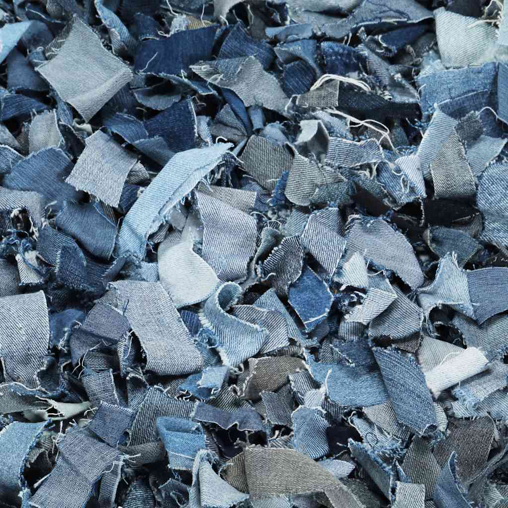 Tappeto Shaggy a Pelo Lungo in Denim 190x280 cm Blu