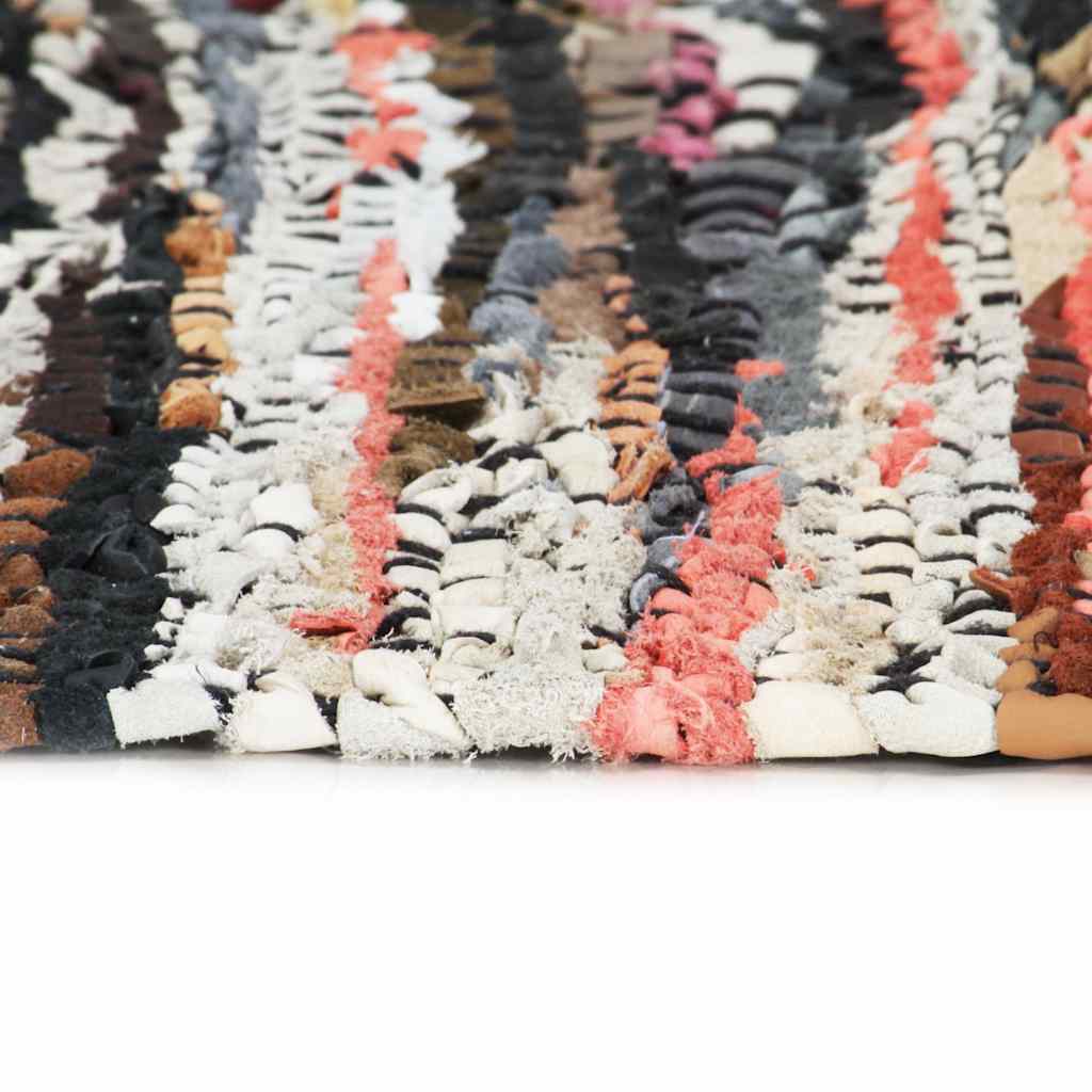 Tappeto Chindi Tessuto a Mano in Pelle 160x230 cm Multicolore