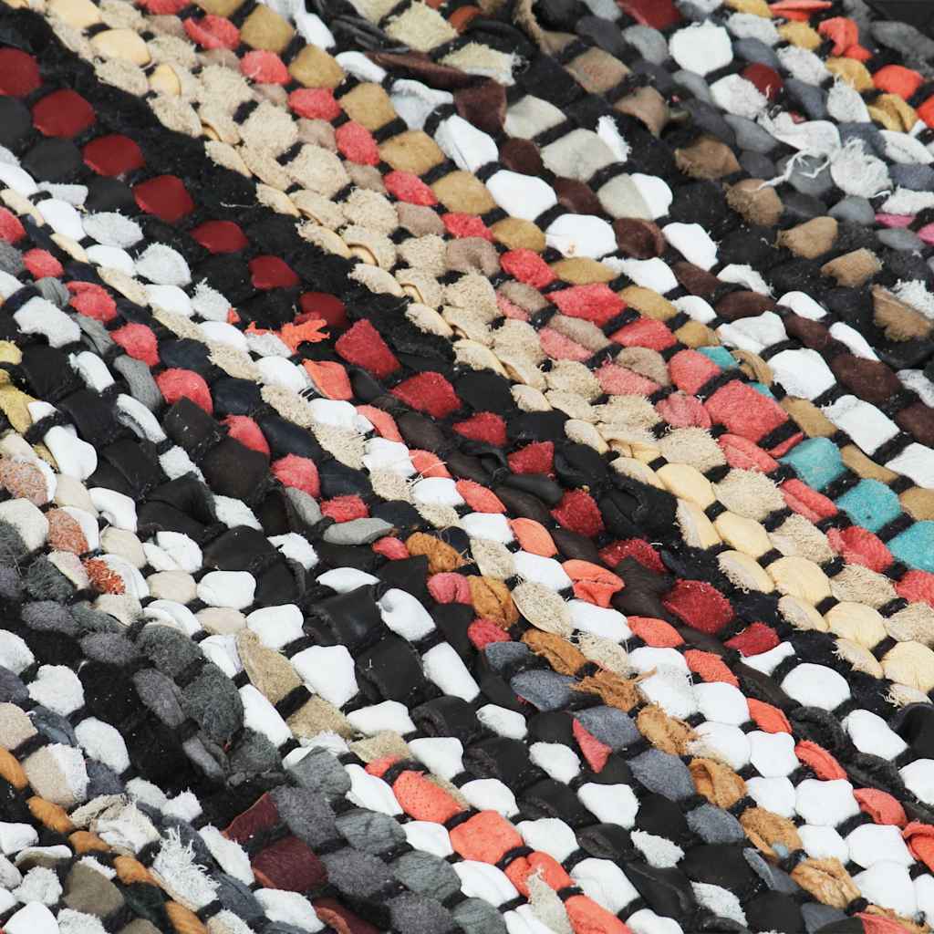 Tappeto Chindi Tessuto a Mano in Pelle 160x230 cm Multicolore