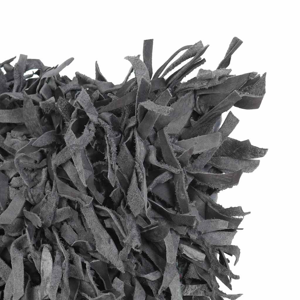 Cuscino Shaggy Grigio 60x60 cm in Pelle e Cotone