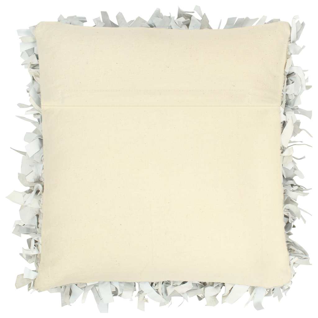 Cuscino Shaggy Grigio Chiaro 60x60 cm in Pelle e Cotone
