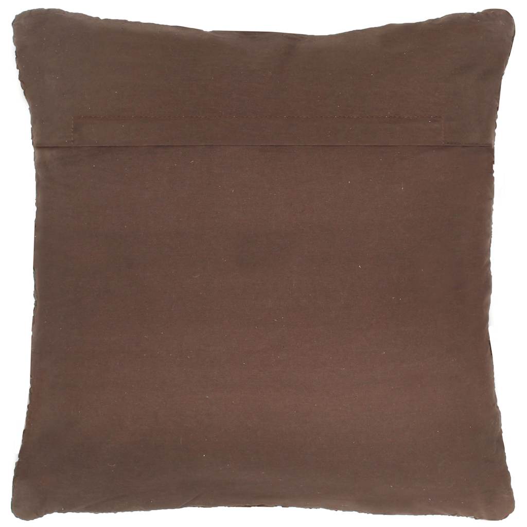 Cuscini 2 pz Chindi Marroni 45x45 cm in Pelle e Cotone
