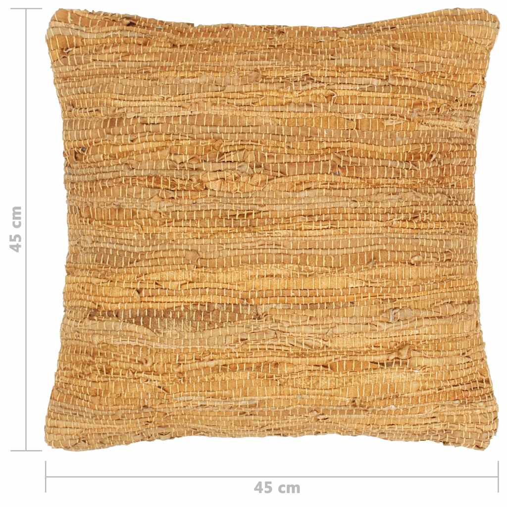Cuscini 2 pz Chindi Tanno 45x45 cm in Pelle e Cotone
