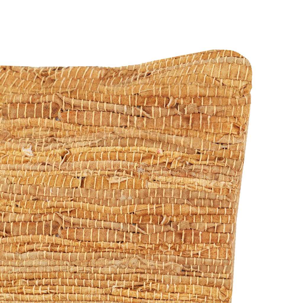 Cuscino Chindi Tanno 60x60 cm in Pelle e Cotone