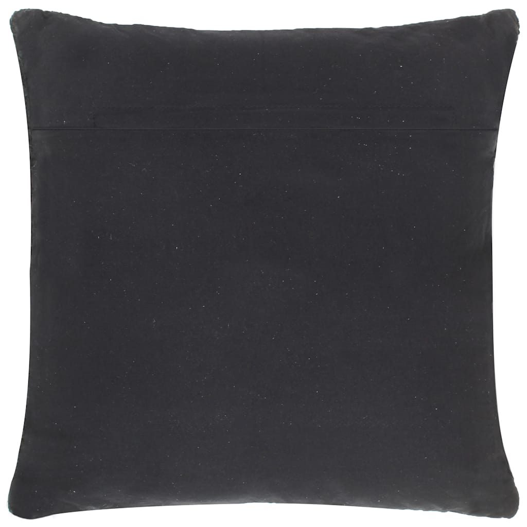 Cuscini 2 pz Chindi Neri 45x45 cm in Pelle e Cotone