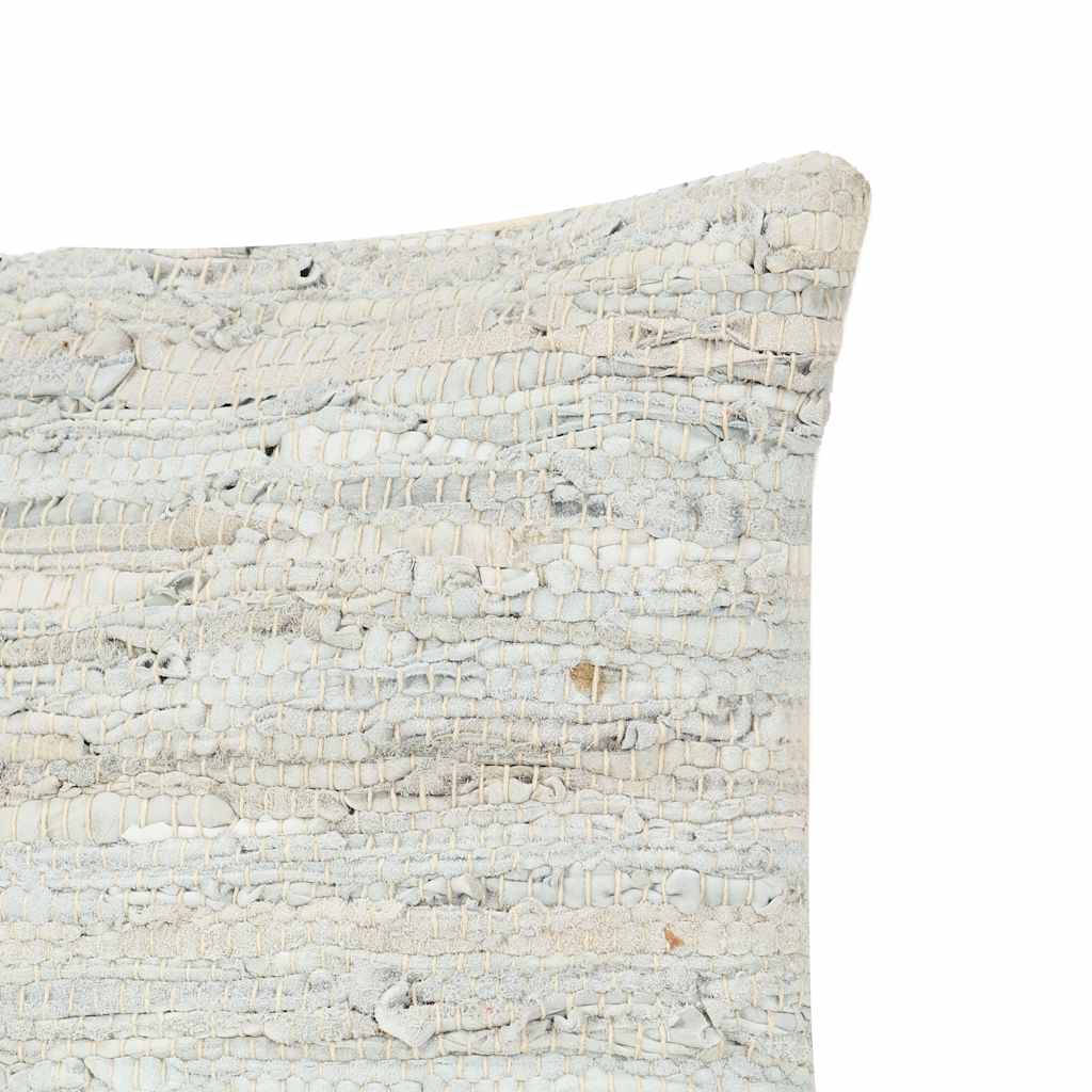 Cuscino Chindi Grigio Chiaro 60x60 cm in Pelle e Cotone