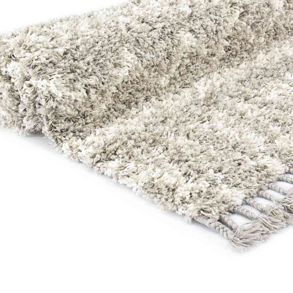 Tappeto Shaggy Berbero in PP Sabbia e Beige 160x230 cm