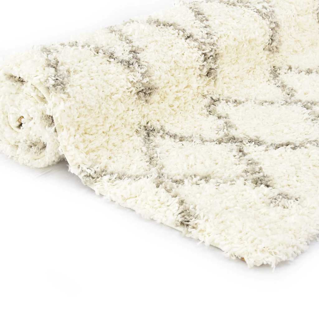 Tappeto Shaggy Berbero in PP Beige e Sabbia 120x170 cm