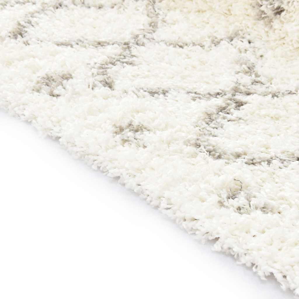 Tappeto Shaggy Berbero in PP Beige e Sabbia 160x230 cm