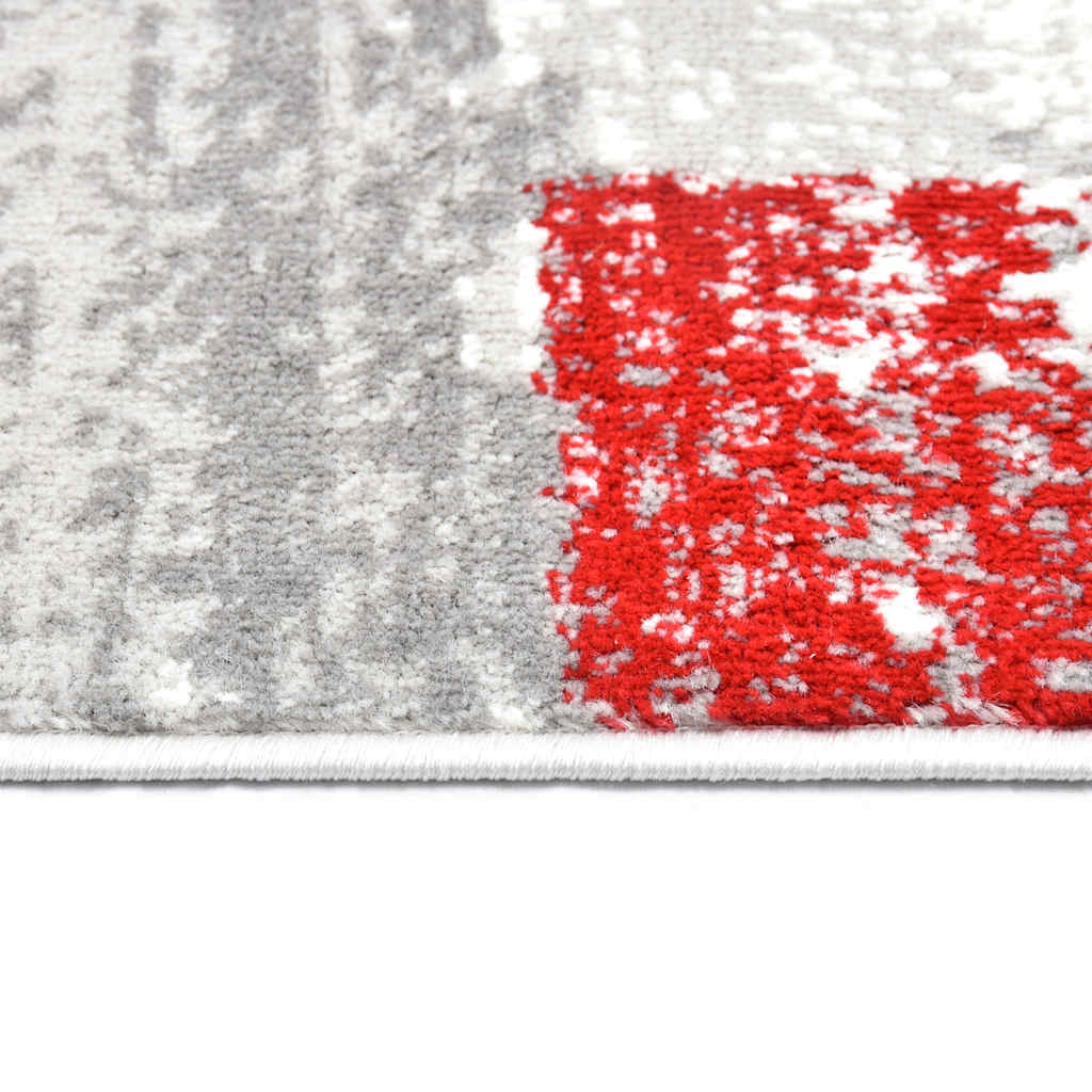 Tappeto Grigio e Rosso 160x230 cm in PP
