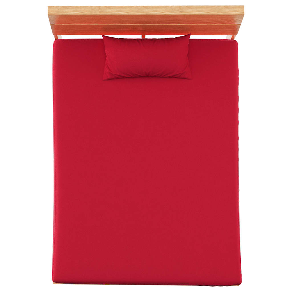 Lenzuola 2 pz in Pile di Poliestere 150x200 cm Bordeaux
