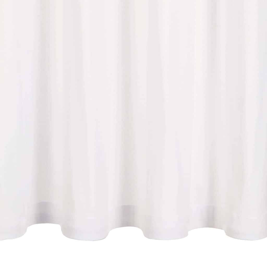 Tende con Anelli in Metallo 2 pz in Cotone 140x245 cm Bianche