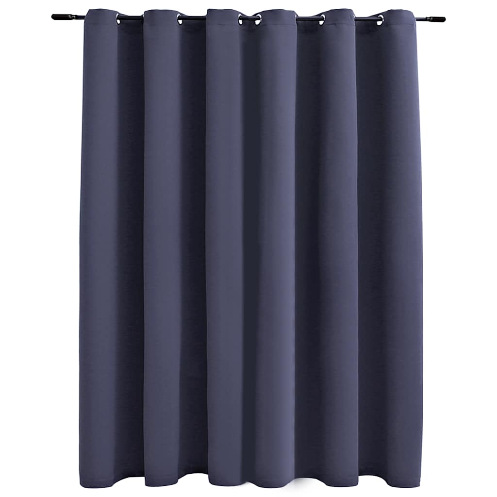 Tenda Oscurante con Anelli in Metallo Antracite 290x245 cm