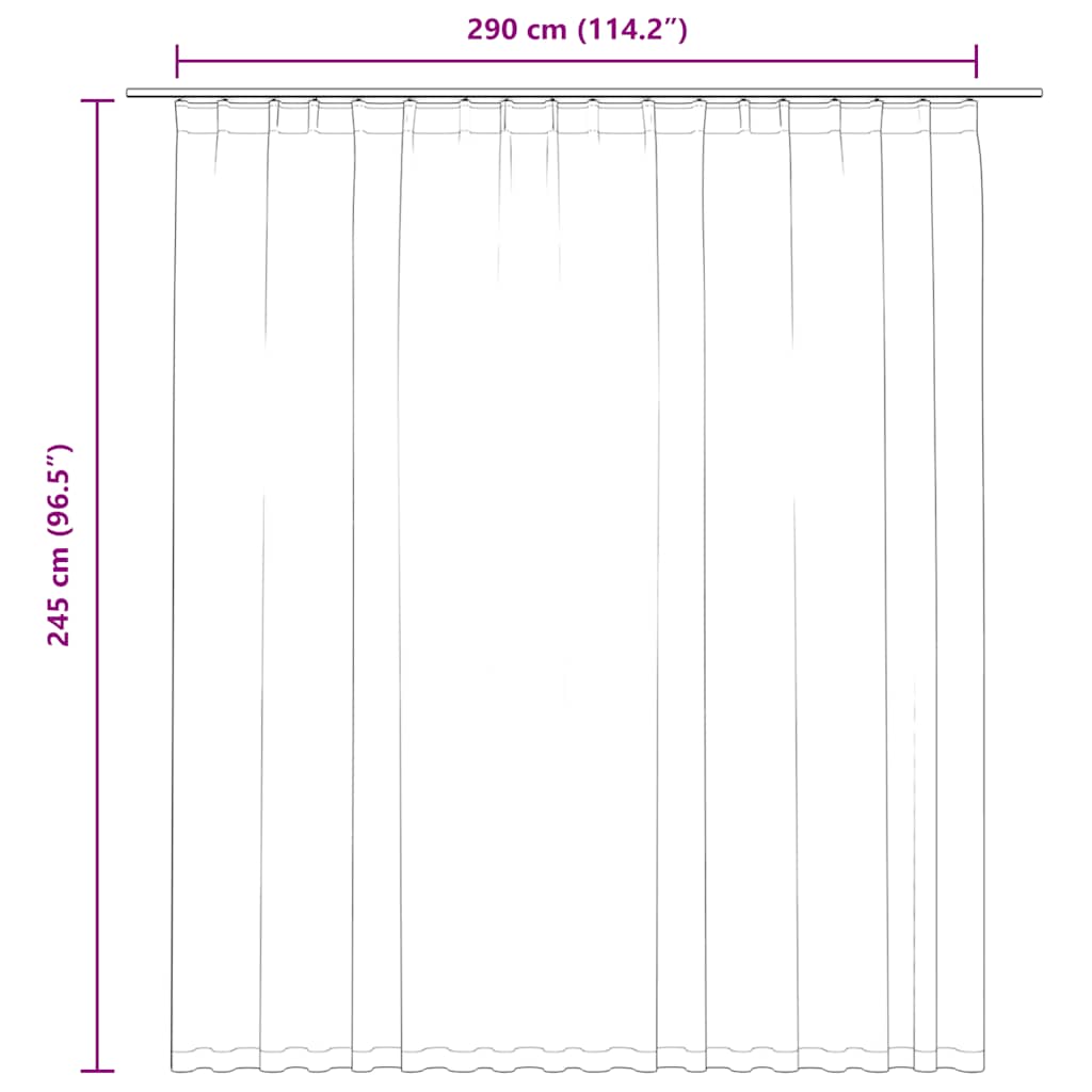 Tenda Oscurante con Ganci Antracite 290x245 cm