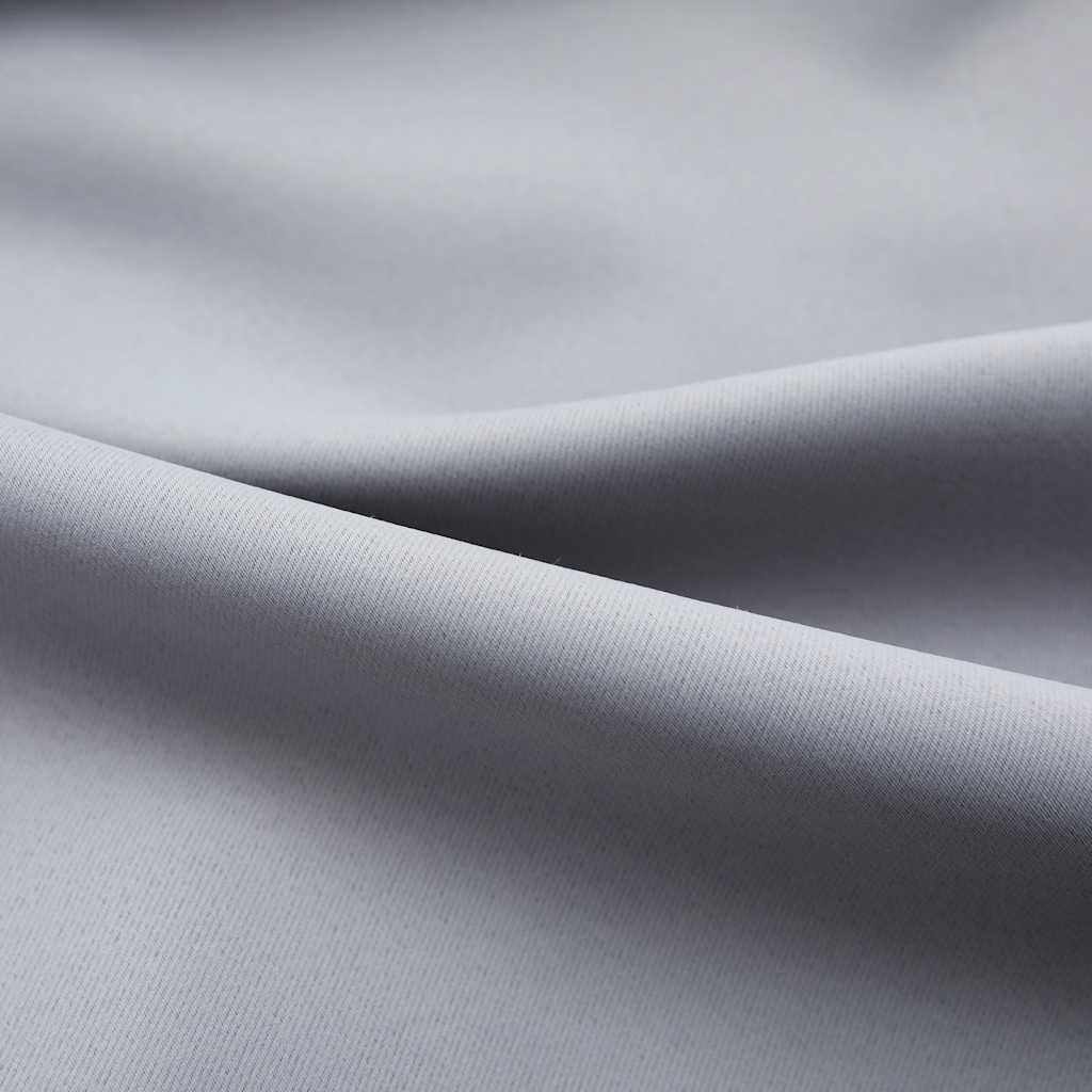 Tende Oscuranti con Ganci 2 pz Grigie 140x245 cm