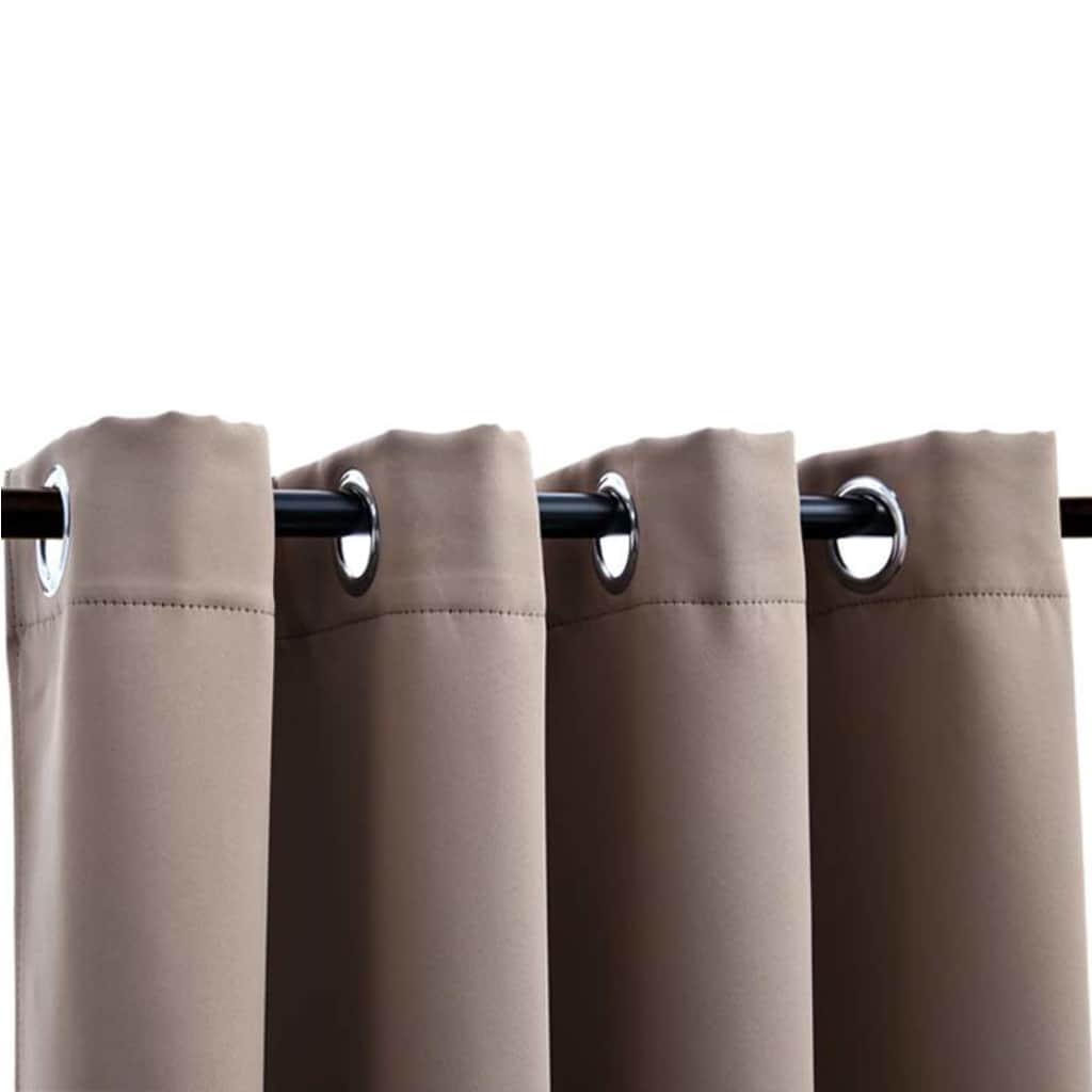 Tende Oscuranti con Anelli Metallo 2pz Grigio Talpa 140x175 cm