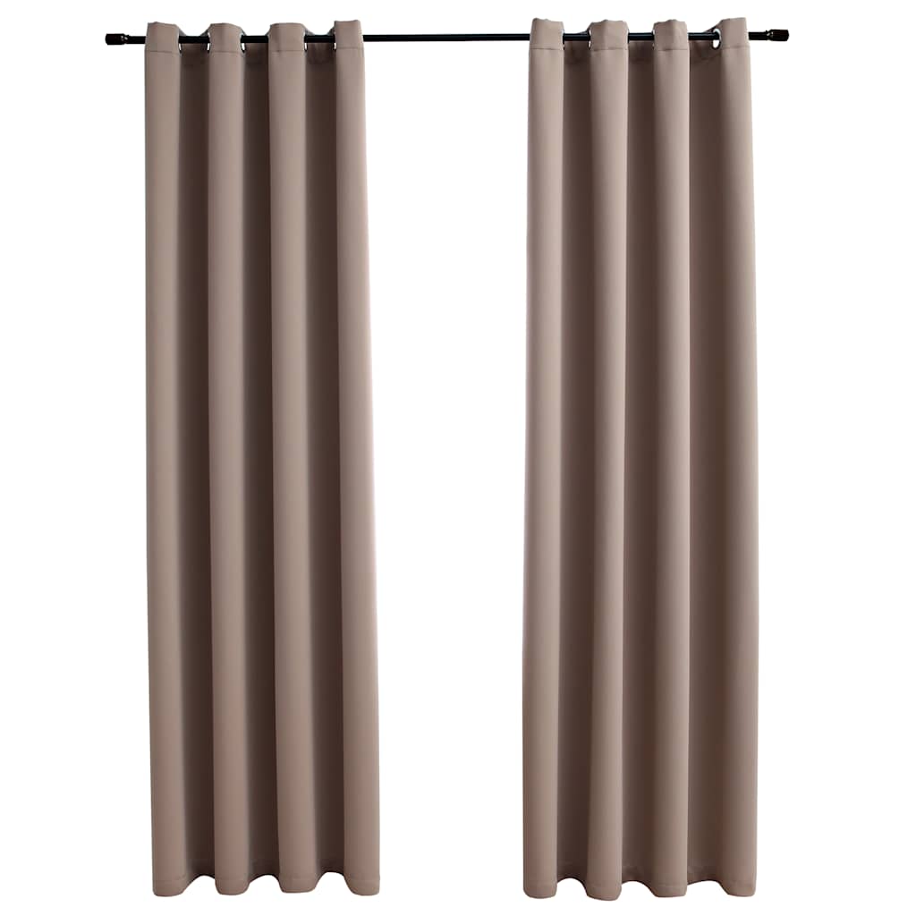 Tende Oscuranti con Anelli Metallo 2 pz Grigio Talpa 140x245 cm