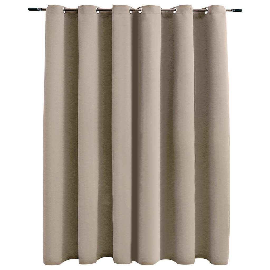 Tenda Oscurante con Anelli in Metallo Beige 290x245 cm
