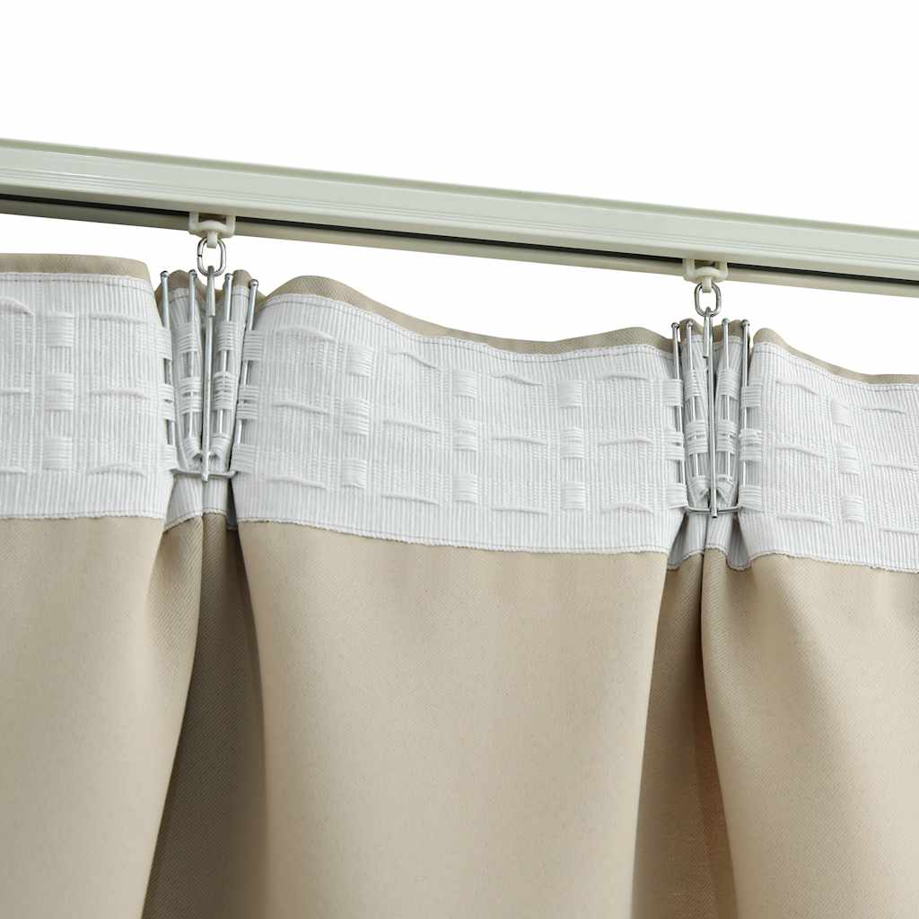 Tende Oscuranti con Ganci 2 pz Beige 140x225 cm