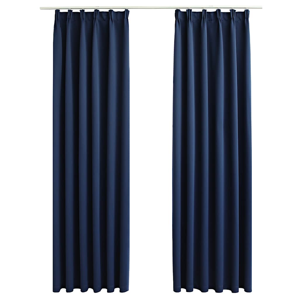 Tende Oscuranti con Ganci 2 pz Blu 140x225 cm