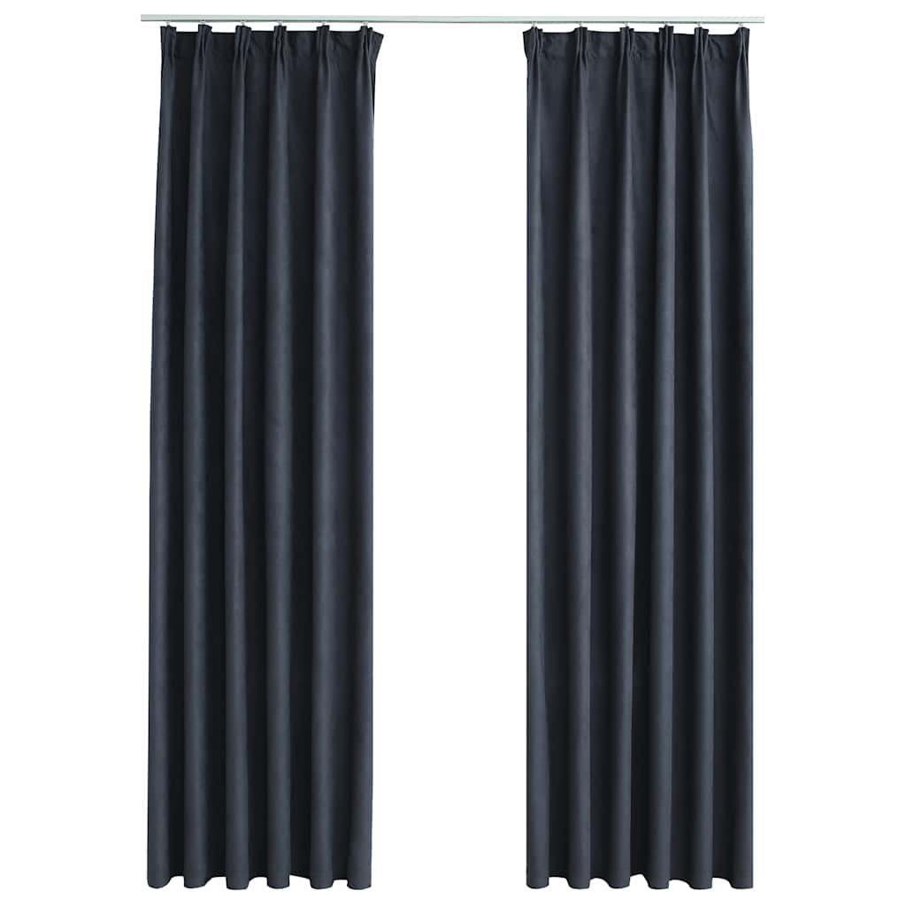 Tende Oscuranti con Ganci 2 pz Antracite 140x245 cm