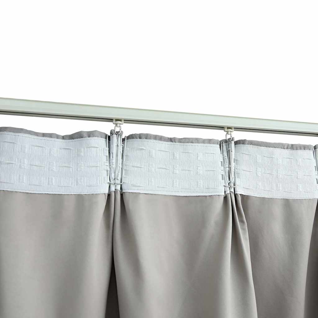 Tende Oscuranti con Ganci 2 pz Grigie 140x225 cm
