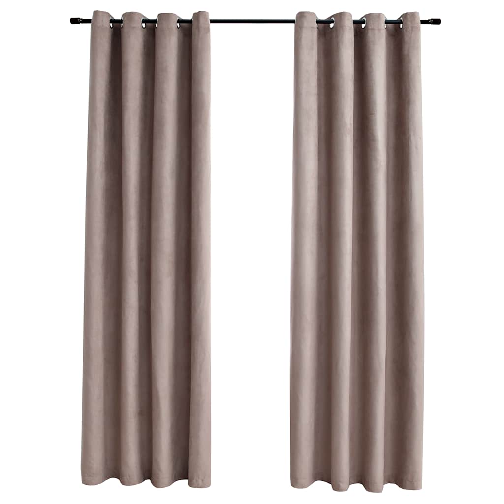 Tende Oscuranti con Anelli Metallo 2 pz Grigio Talpa 140x225 cm